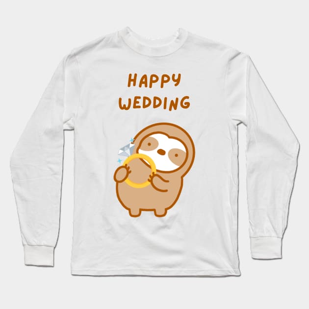 Happy Wedding Sloth Long Sleeve T-Shirt by theslothinme